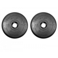 Диски обрезиненные d31 2x2,5кг MB Barbell Atlet MB-AtletB31-2,5 черный