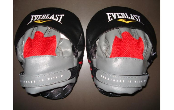 Лапы изогнутые mantis punch mitts красн/черн. Everlast 410000 600_380