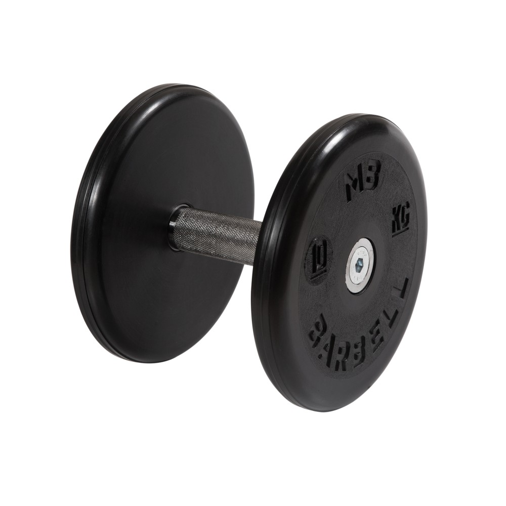 Гантель классик с вращающейся ручкой хром 10 кг MB Barbell MB-FdbEM-B10 1000_1000