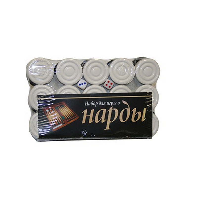 Набор для игры в нарды (30 пл. фишек + 2 кубика) 800_800