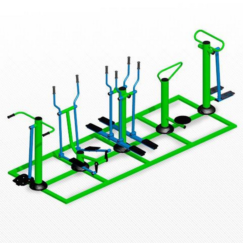 Комплекс уличных тренажеров Spektr Sport ТС 501 Микс для шестерых 800_800